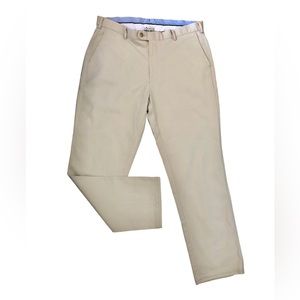 Peter Millar Mens 38x31 Chino Flat Front Pants Cotton Spandex Casual Khaki